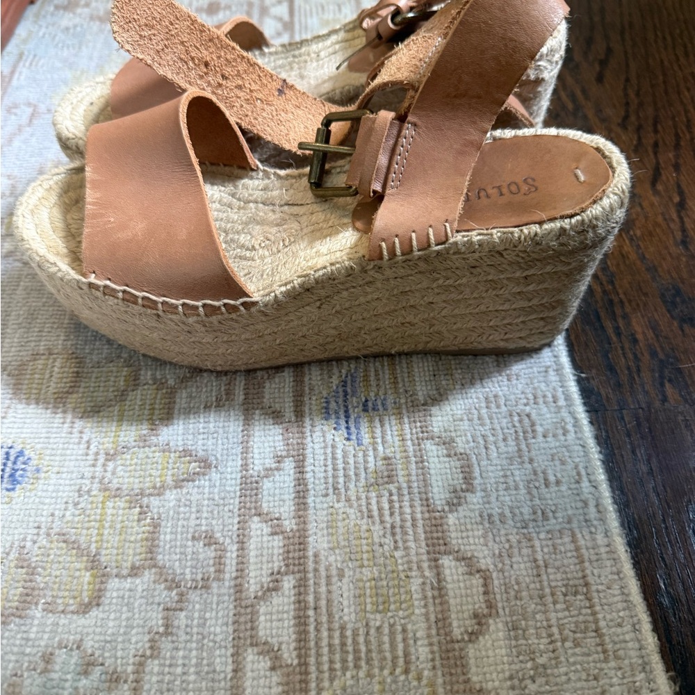 Soludos Tan Espadrille Platform Sandals